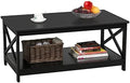 Black 2-Tier Wood Coffee Table 39.5 x 21.5 x 18 Inches R147518