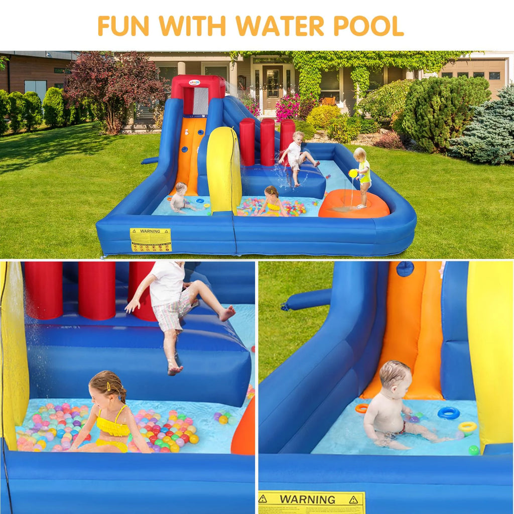 Inflatable Bounce House Castle with 2 Water Slide Pool O2415