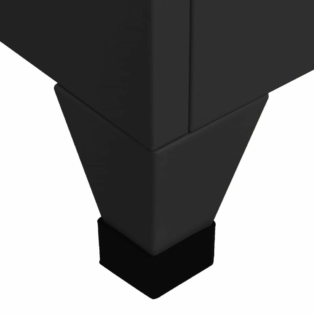 Black Steel Locker Cabinet with 3 Lockable Doors E18327