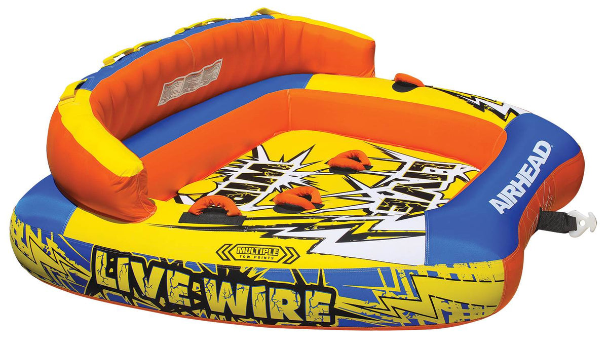 Inflatable 1-3 Rider Towable Tube + 60' Tow Rope E9404