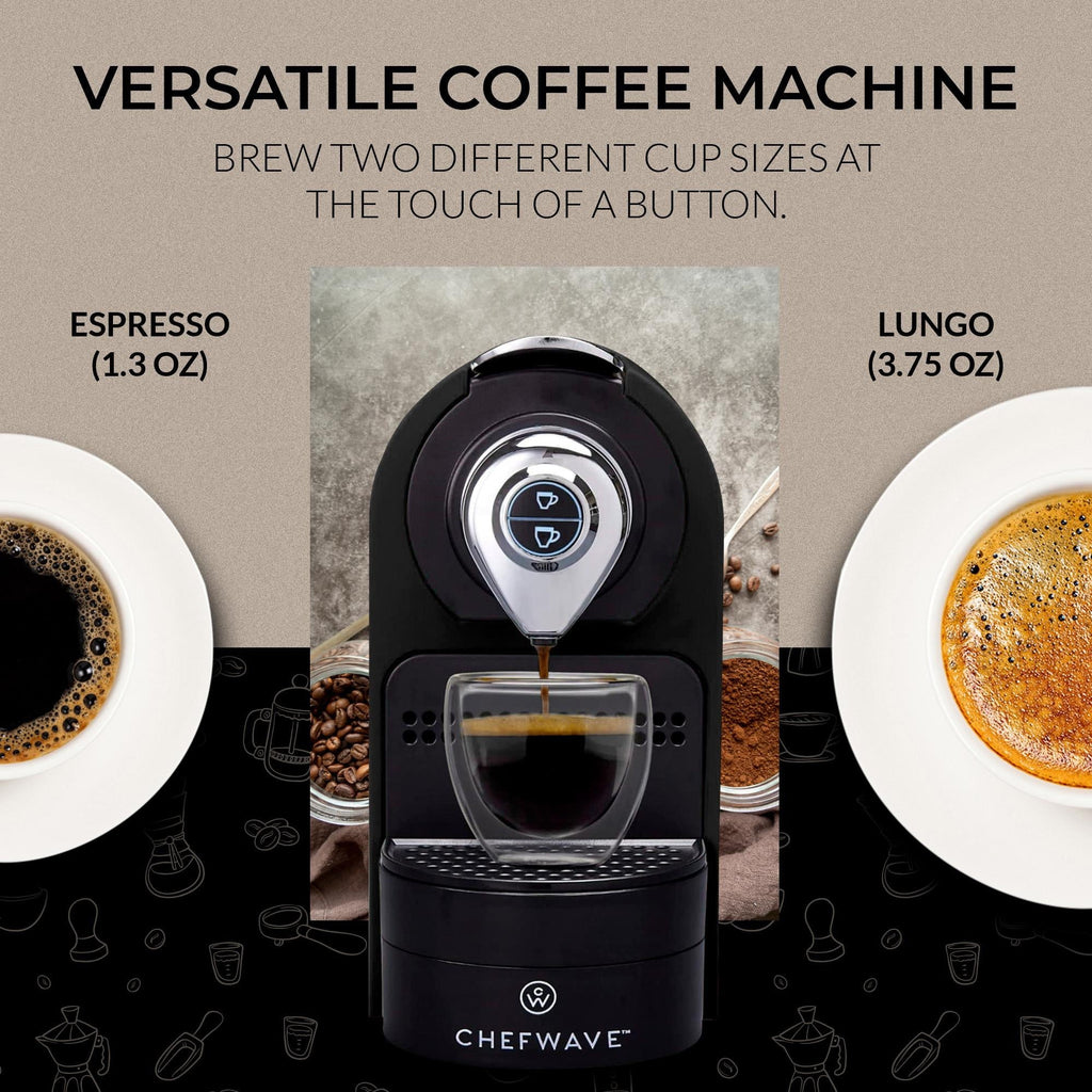Black Espresso Machine with Holder and Cups C852