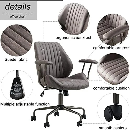 Ergonomic Suede Fabric Office Chair E48657