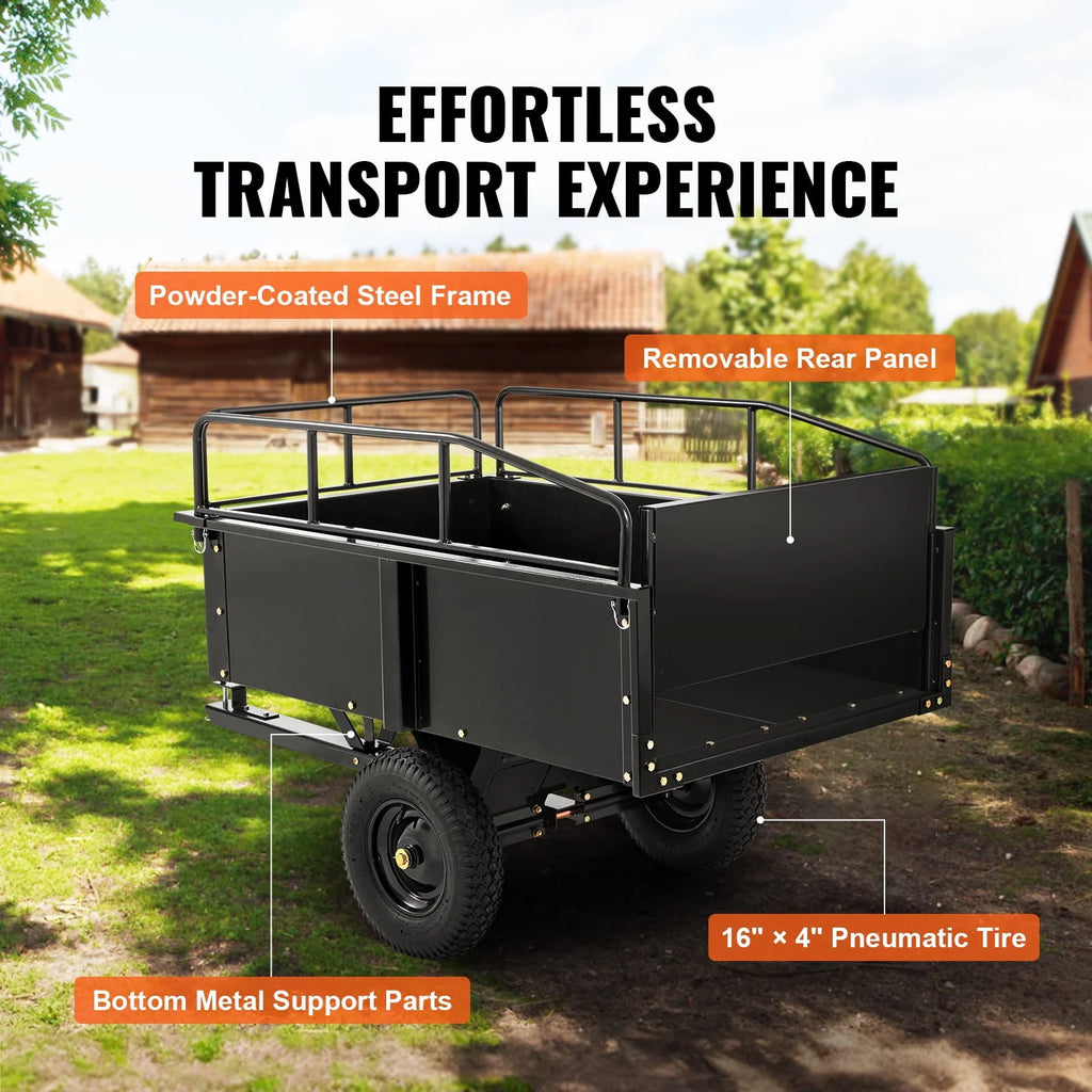 750 lbs 15 Cu. Ft Steel Utility Trailer with Removable Sides F93554