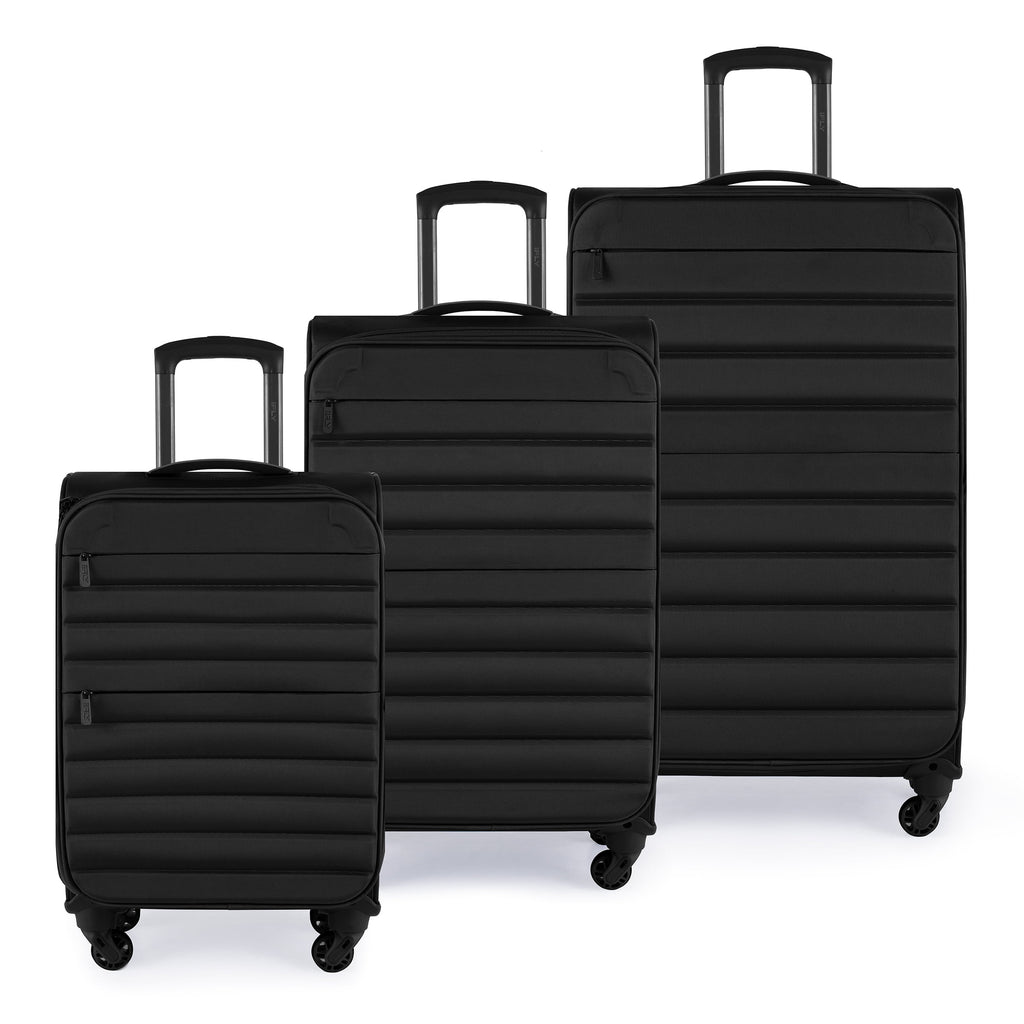 3-Piece Softside Luggage Set, Black J1921