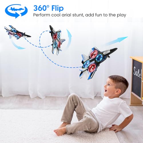 Remote Control Airplane with LED Lights, 2 Rechargeable Batteries Y824472
