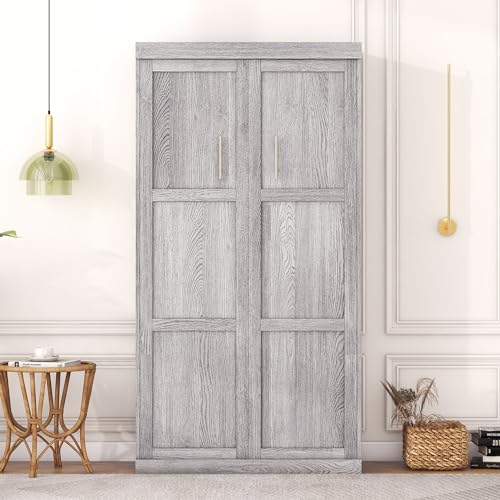 Murphy Bed with Bookcase Shelves and 6 Drawers J642