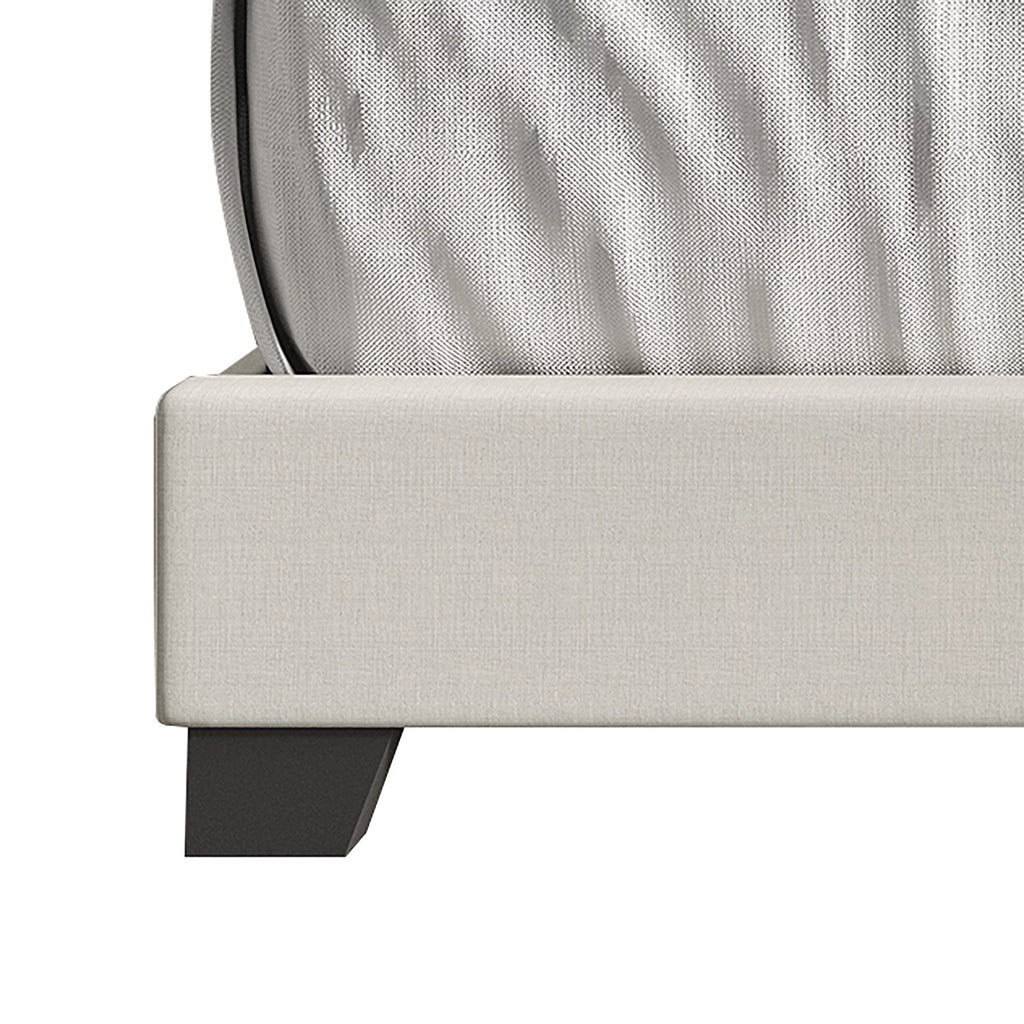 Blue Linen Upholstered Wingback Bed M1022