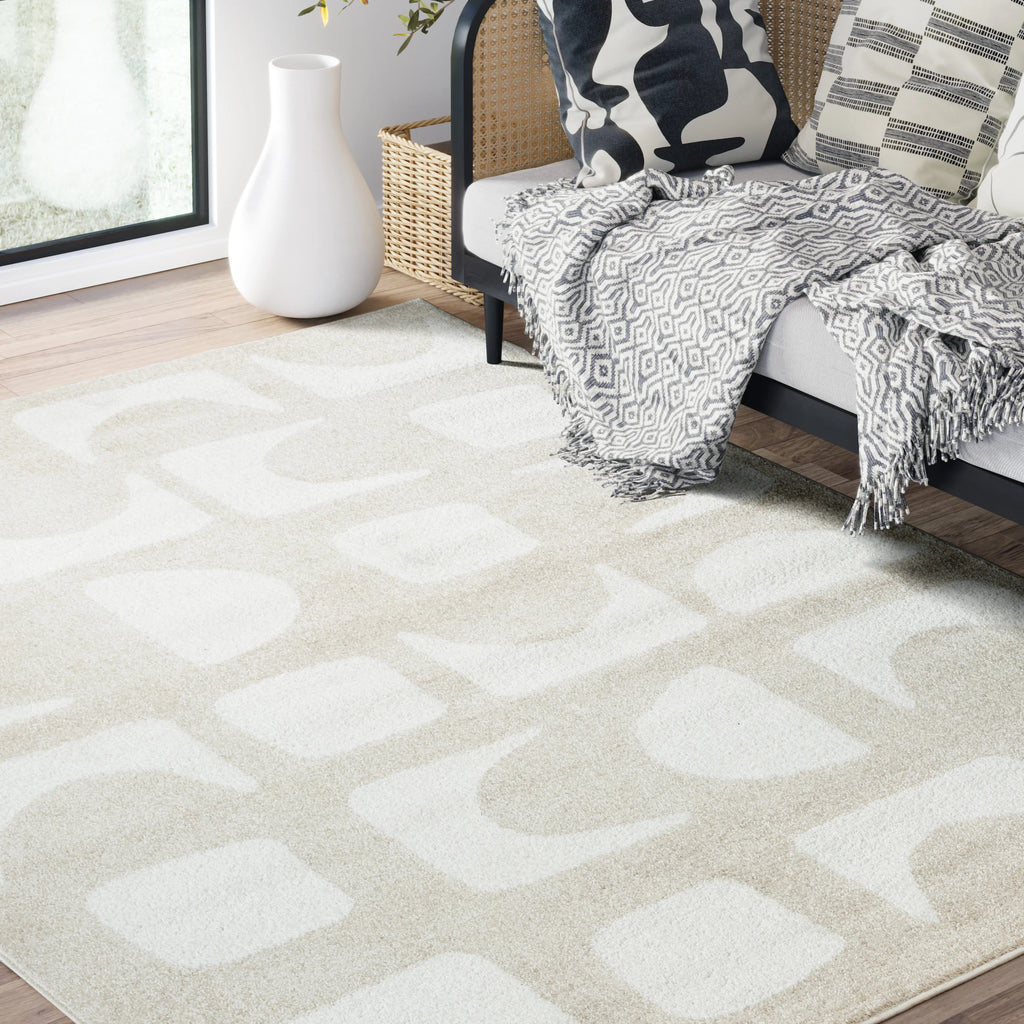 6 x 9 Beige Cream Area Rug D54673