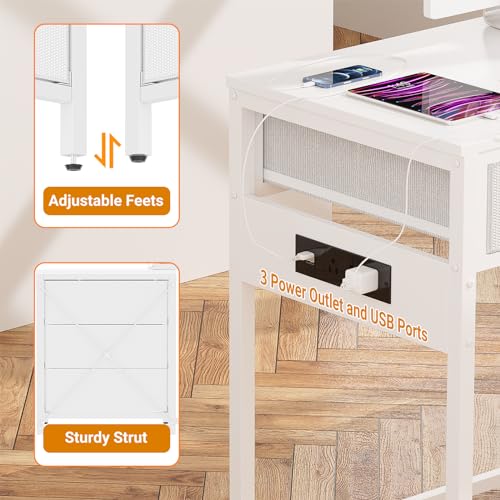 White Reversible Computer Desk with 5 Drawers X56914