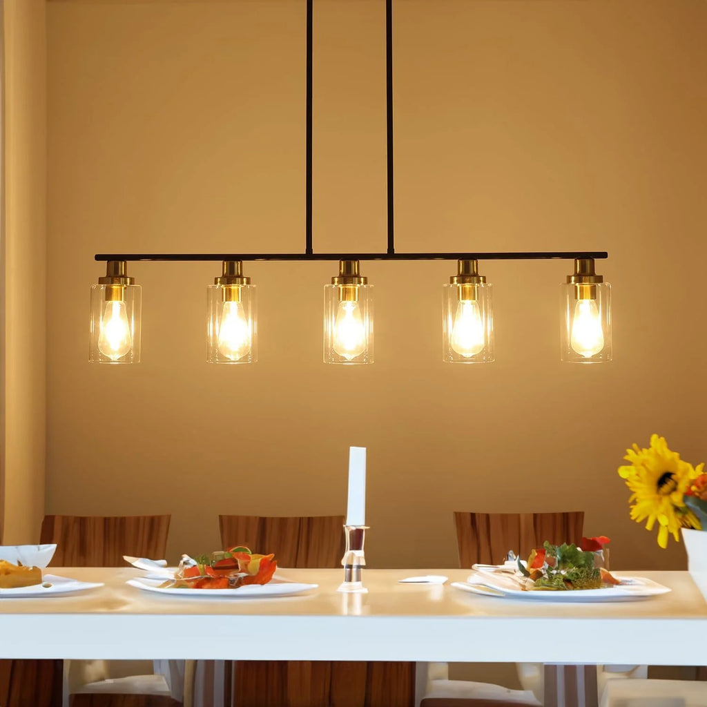 5 Lights Clear Glass Shade Island Light M40661