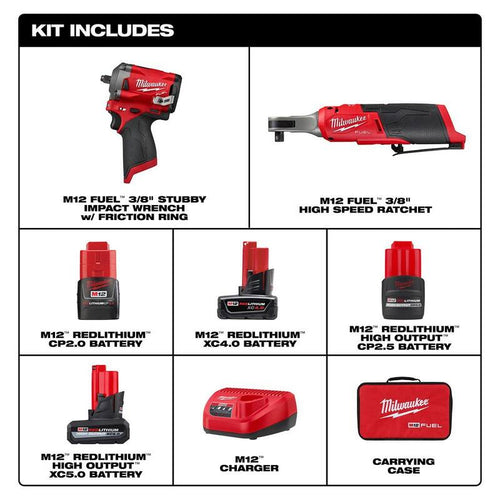 12V Lithium-Ion Brushless Cordless 3/8 in. Impact Wrench Kit & 3/8 in. Ratchet J705