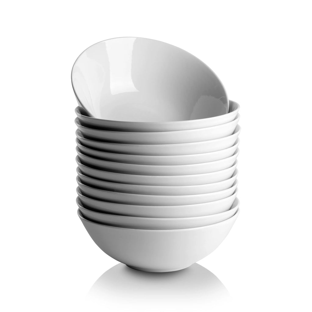 Ceramic Cereal Bowl Set of 12 White H914163