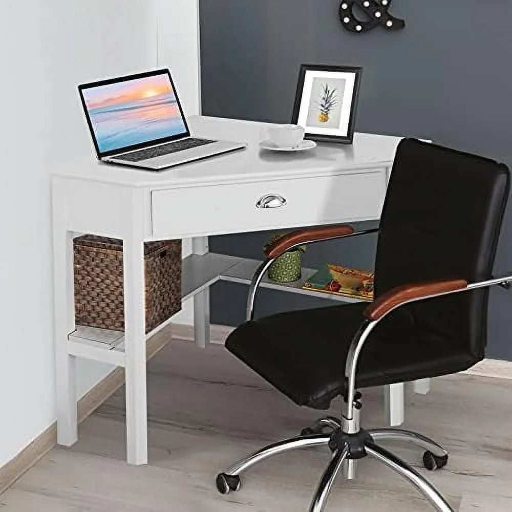 Black Corner Desk with Drawer and Shelves F291421