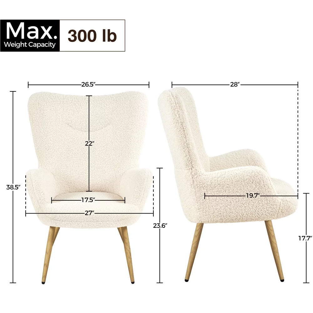 Boucle Wingback Accent Chair Y1212