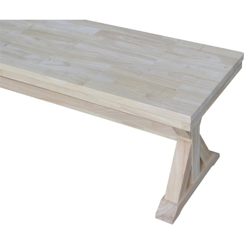 18" Solid Hardwood Bench Off White Q872459