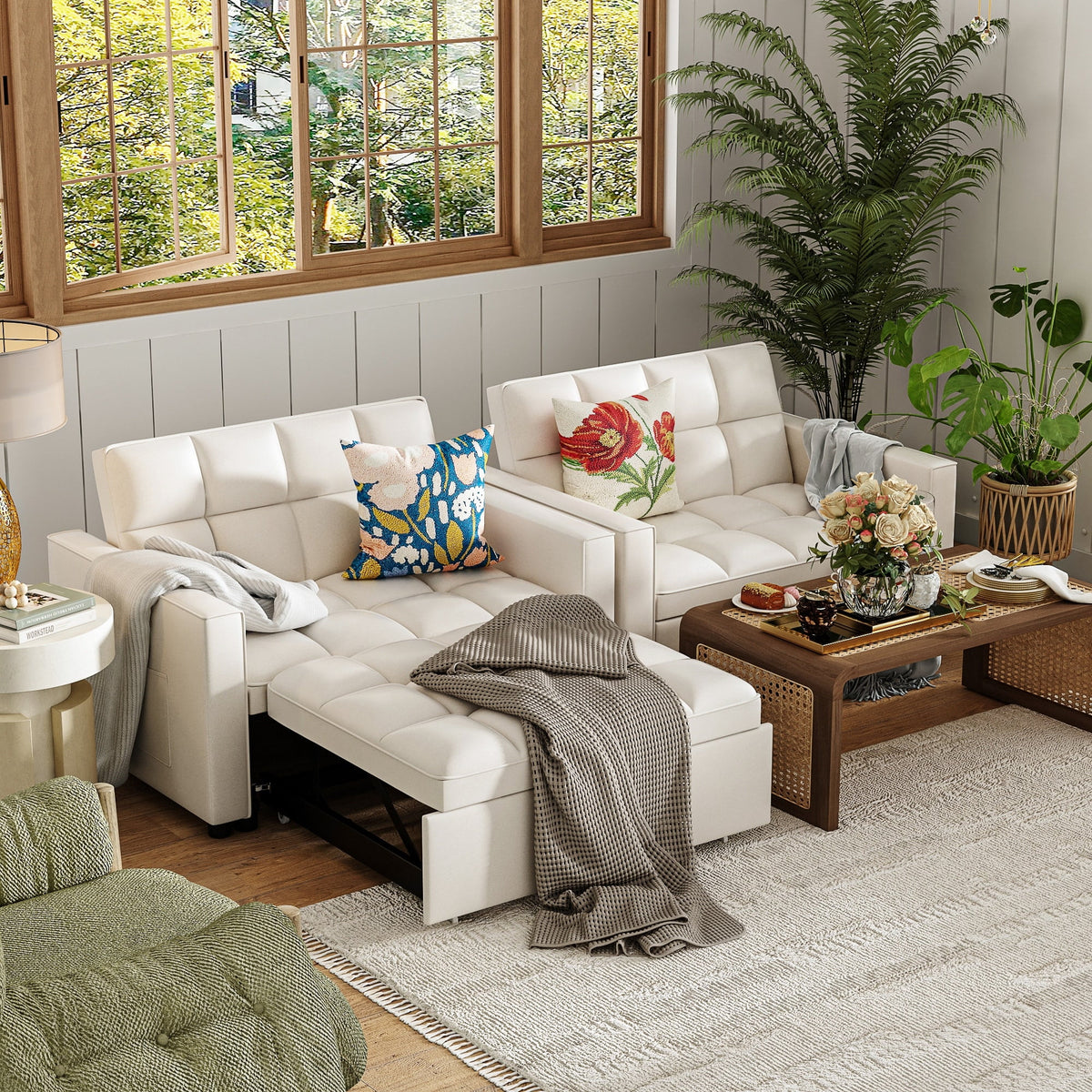 Twin Size Convertible Sleeper Sofa Bed P346896