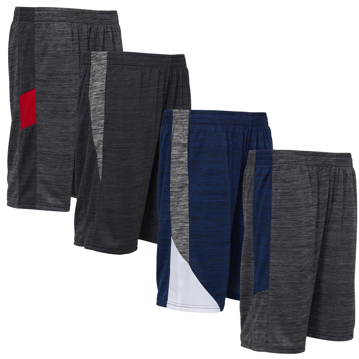 4 Pack Boys Youth Lightweight Athletic Basketball Gym Shorts O52890
