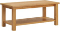 Solid Oak Wood Coffee Table Brown Dark Rectangular 35.4"x17.7"x15.7" S1162