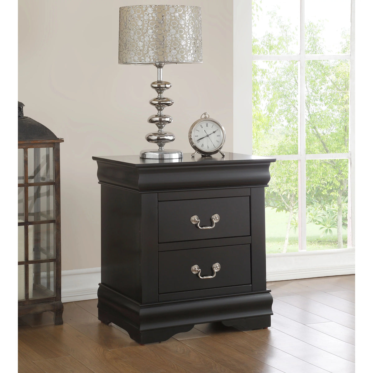 Black Wood Nightstand R588553