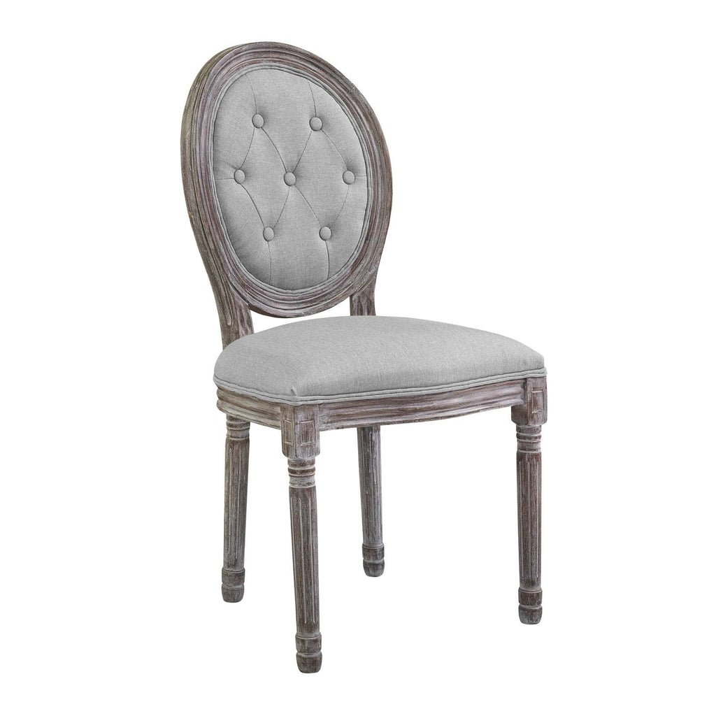Light Grey Fabric Wood Dining Chair Set of Four Q227