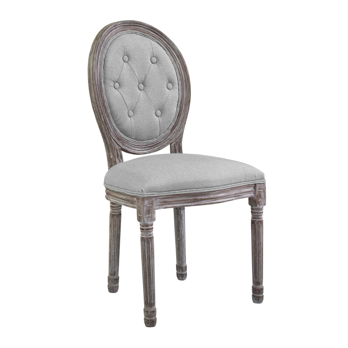Light Grey Fabric Wood Dining Chair Set of Four Q227