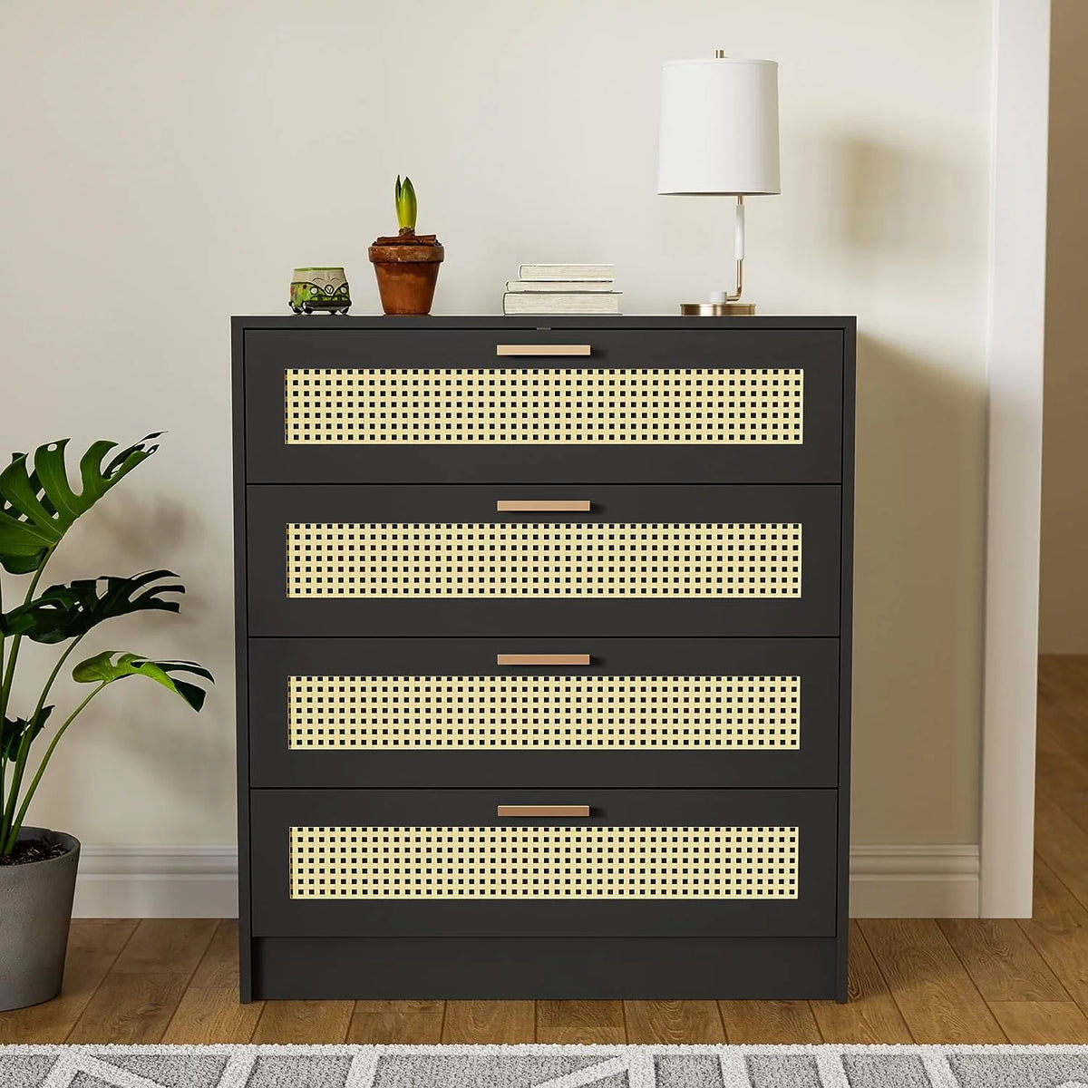 White 4 Drawer Wood Dresser I2740