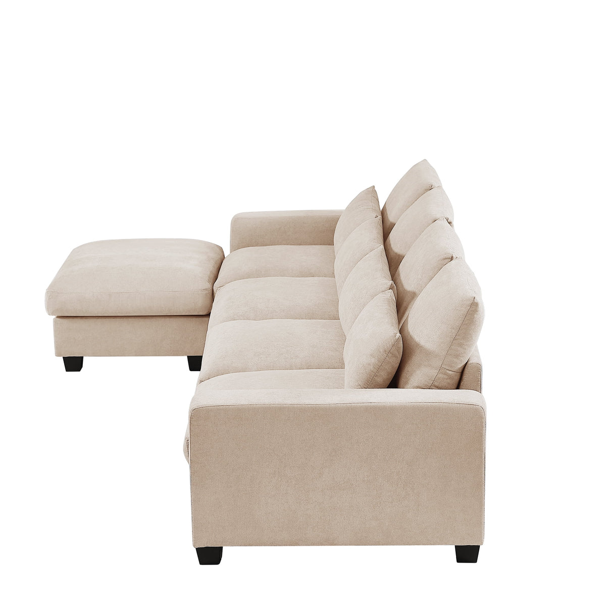 Beige 5 Seat L-Shape Sectional Sofa K699749