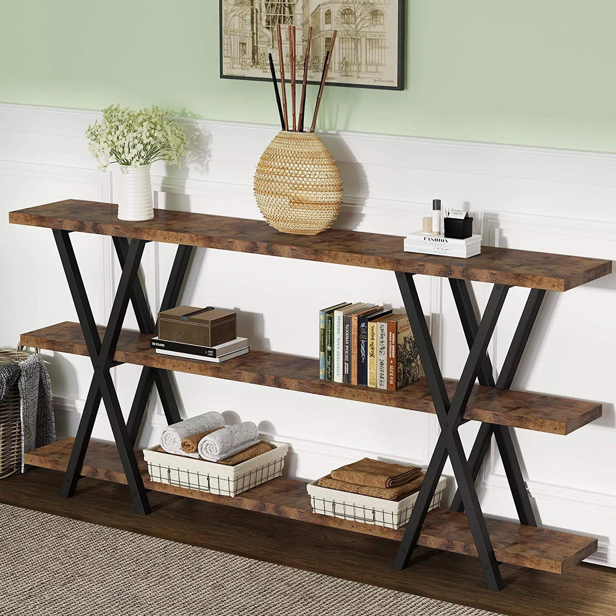 Narrow Long Sofa Table with Storage 70.8 Inch P3530