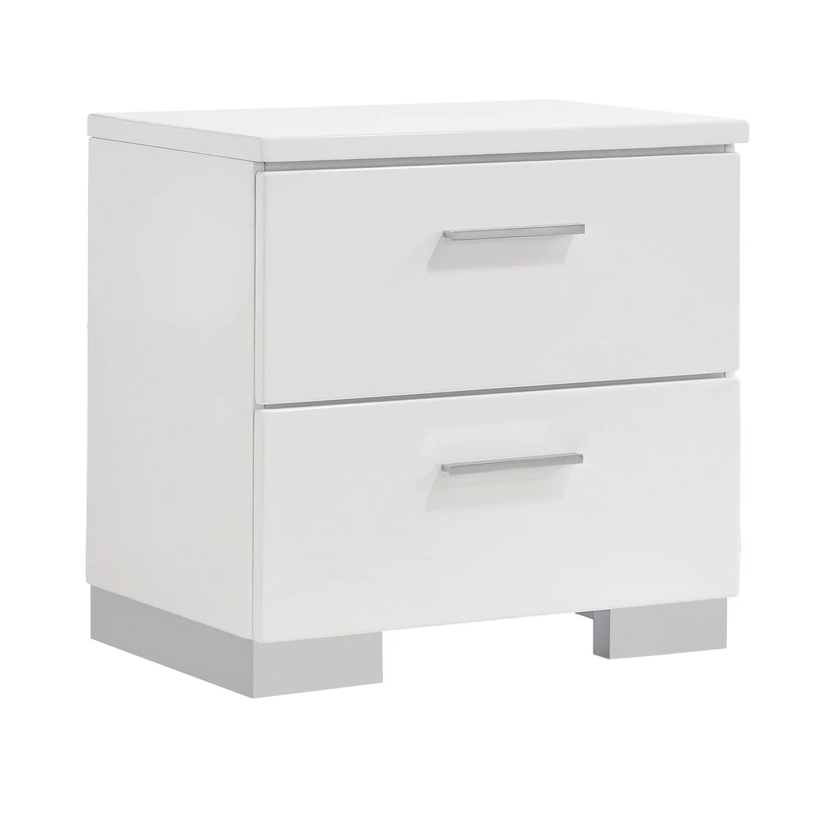 5 Piece Glossy White Wood Bedroom Set P3994