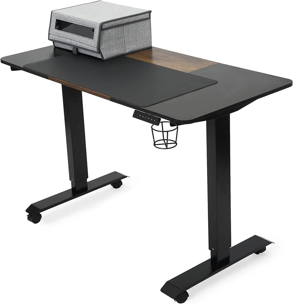 Height Adjustable Electric Standing Desk 48 x 24 Inches Vintage Brown E255058