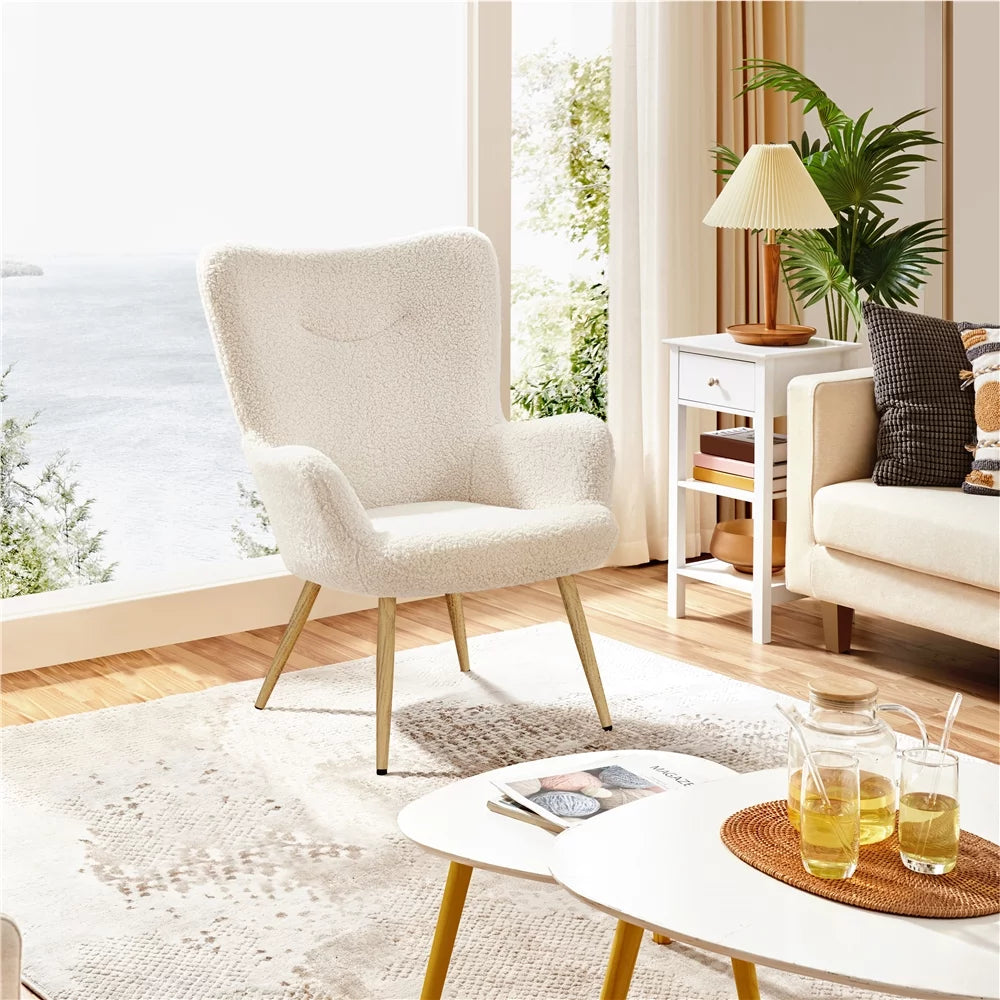 Boucle Wingback Accent Chair Y1212
