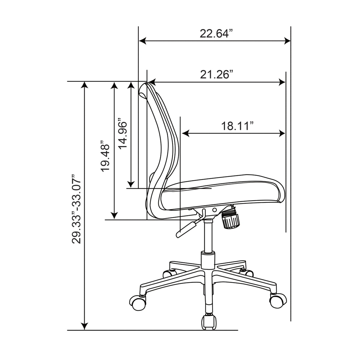 Black Mesh Fabric Low-Back Task Chair Z424029