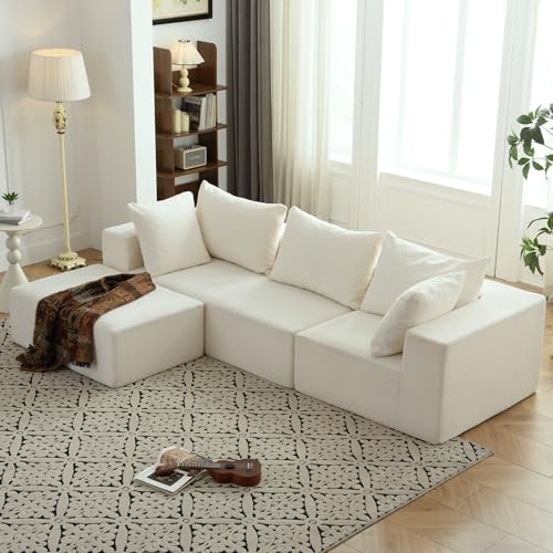 Cream Modular Sectional Sofa with Chaise M779