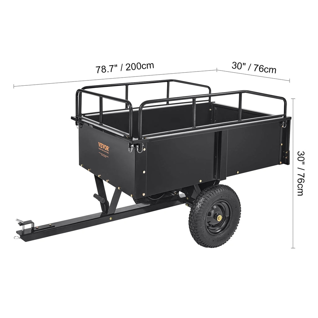 750 lbs 15 Cu. Ft Steel Utility Trailer with Removable Sides F93554