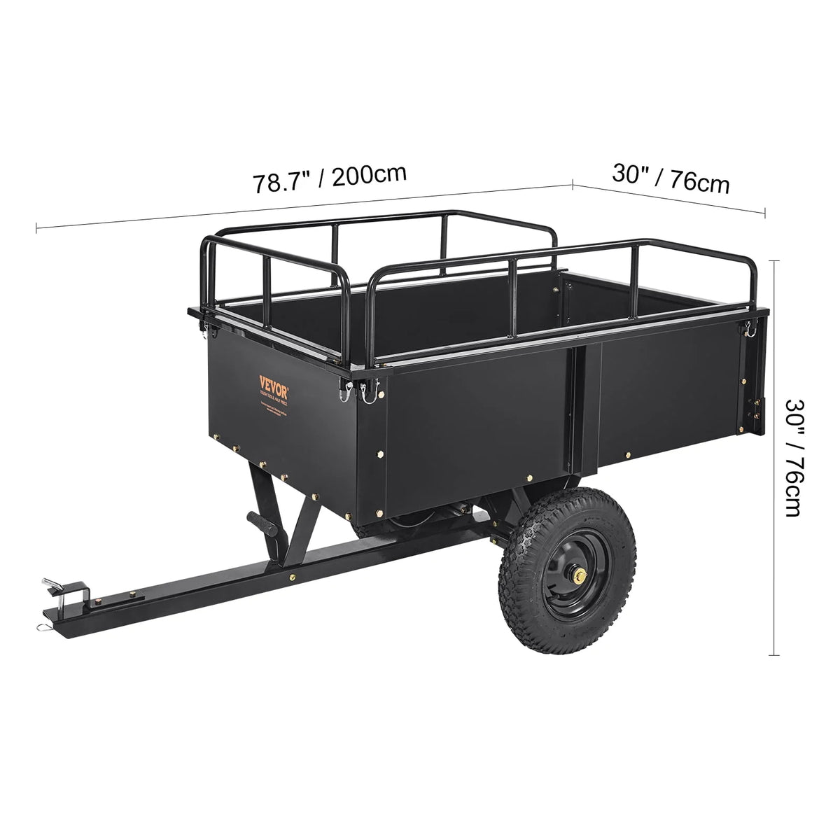 750 lbs 15 Cu. Ft Steel Utility Trailer with Removable Sides F93554
