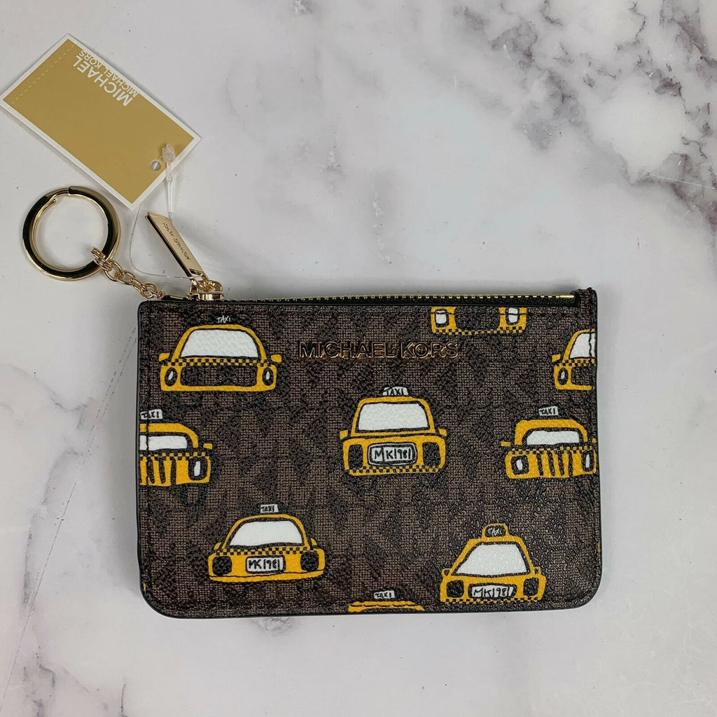 Brown Leather Coinpouch ID Holder Wallet W67323