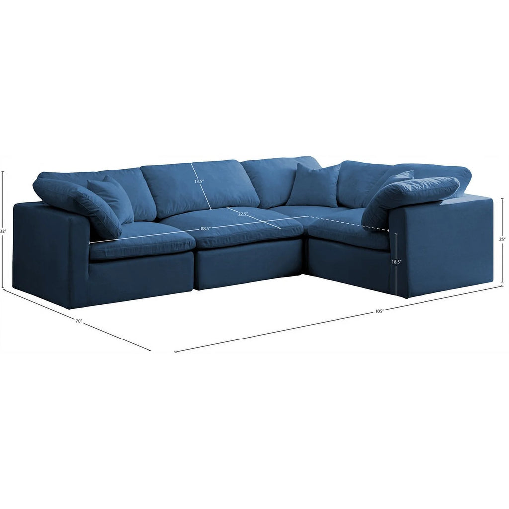 Navy Velvet Modular Sectional G85344