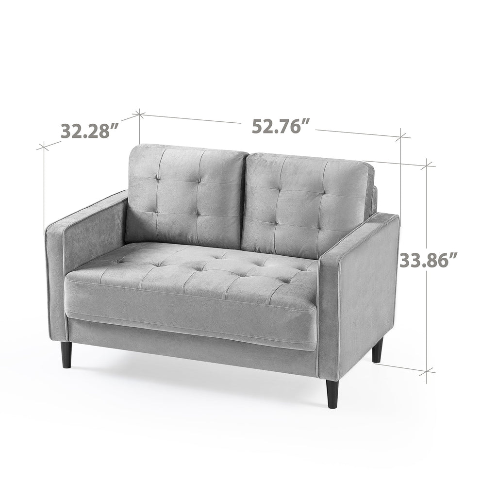 Grey Velvet Loveseat V1432