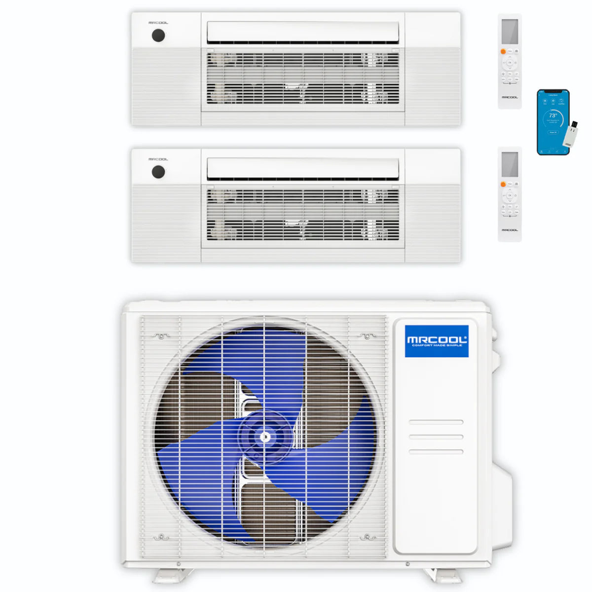 36,000 BTU 2 Zone Ceiling Cassette Ductless Air Conditioner and Heat Pump Q589