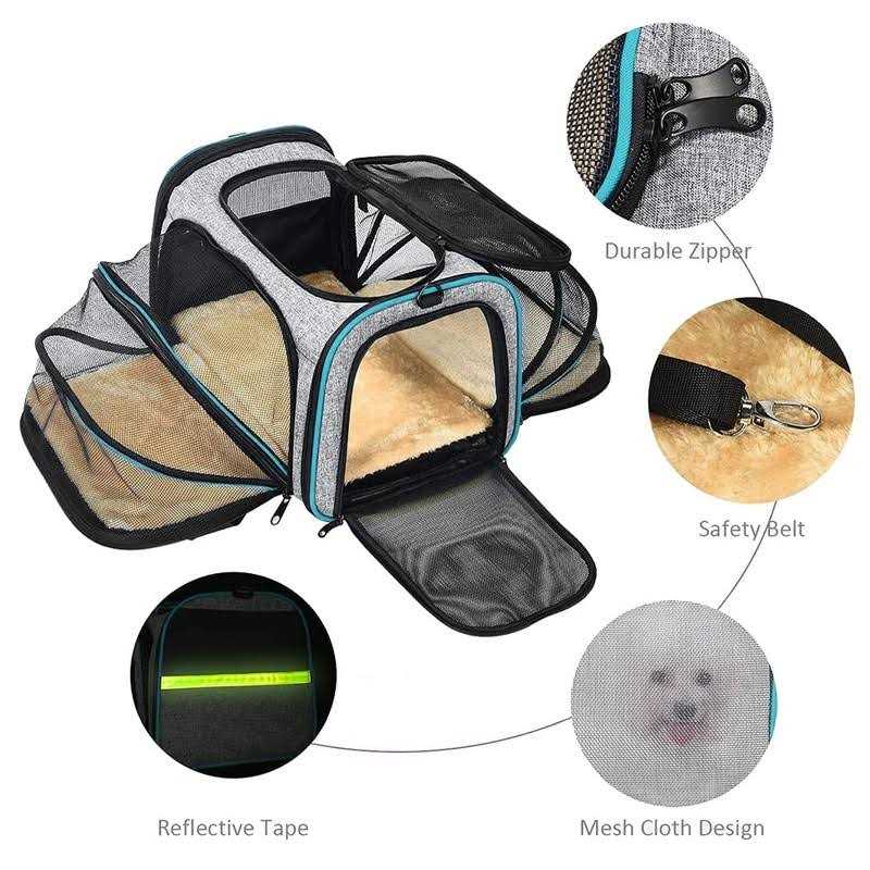 Airline Approved Expandable Foldable Soft-Sided Pet Carrier N187038