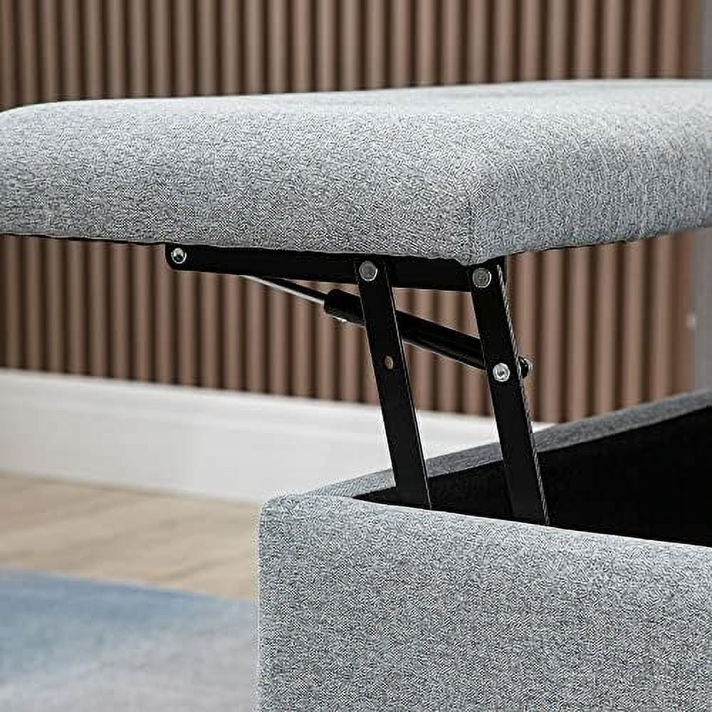 30" Square Upholstered Ottoman with Lift Top J6918