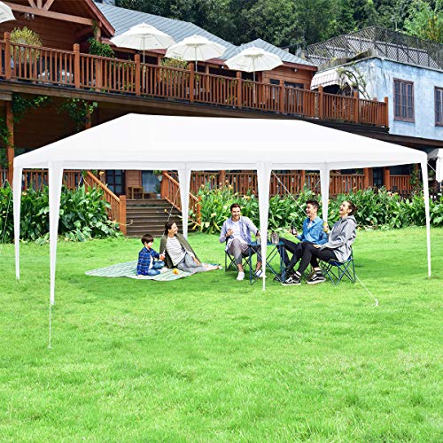 10'x20' White Canopy Tent with 6 Removable Sidewalls K258233