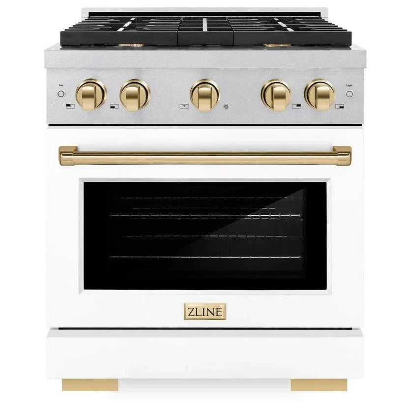 30 4.2 cu. ft. Gas Range with Convection Gas Oven in Stainless Steel with White Matte Door X56307