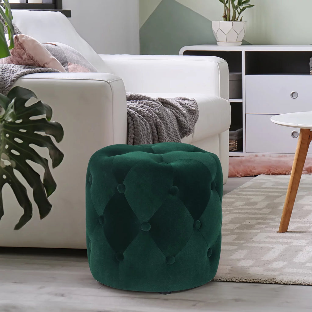Round Velvet Ottoman V1410
