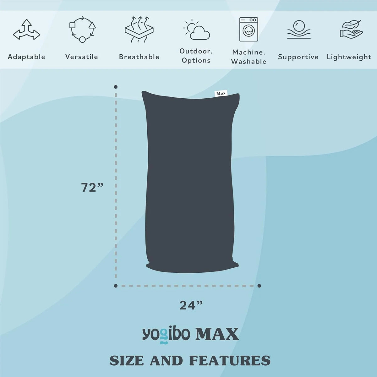 Dark Grey Oversized Plush Bean Bag Chair P154