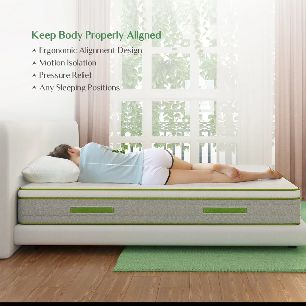 Queen Size Gel Memory Foam Hybrid Mattress O645