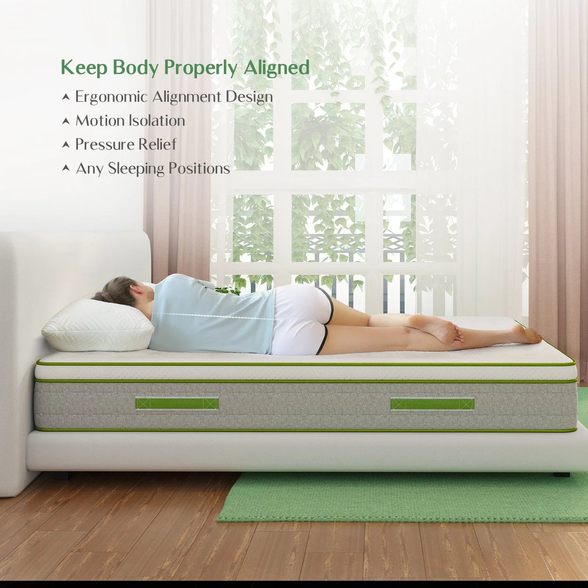 Queen Size Gel Memory Foam Hybrid Mattress O645