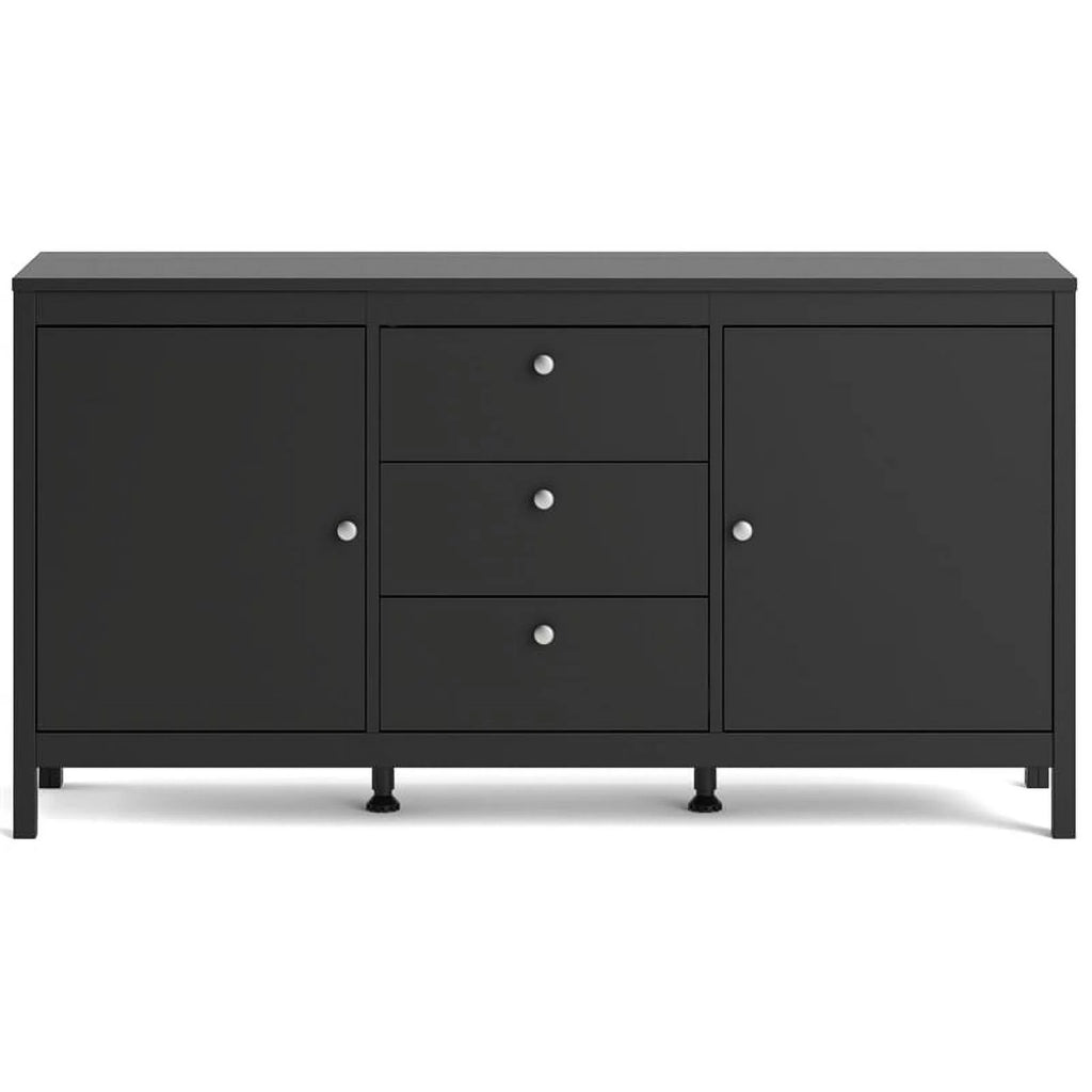 Black Matte 2 Door 3 Drawer Sideboard G87545