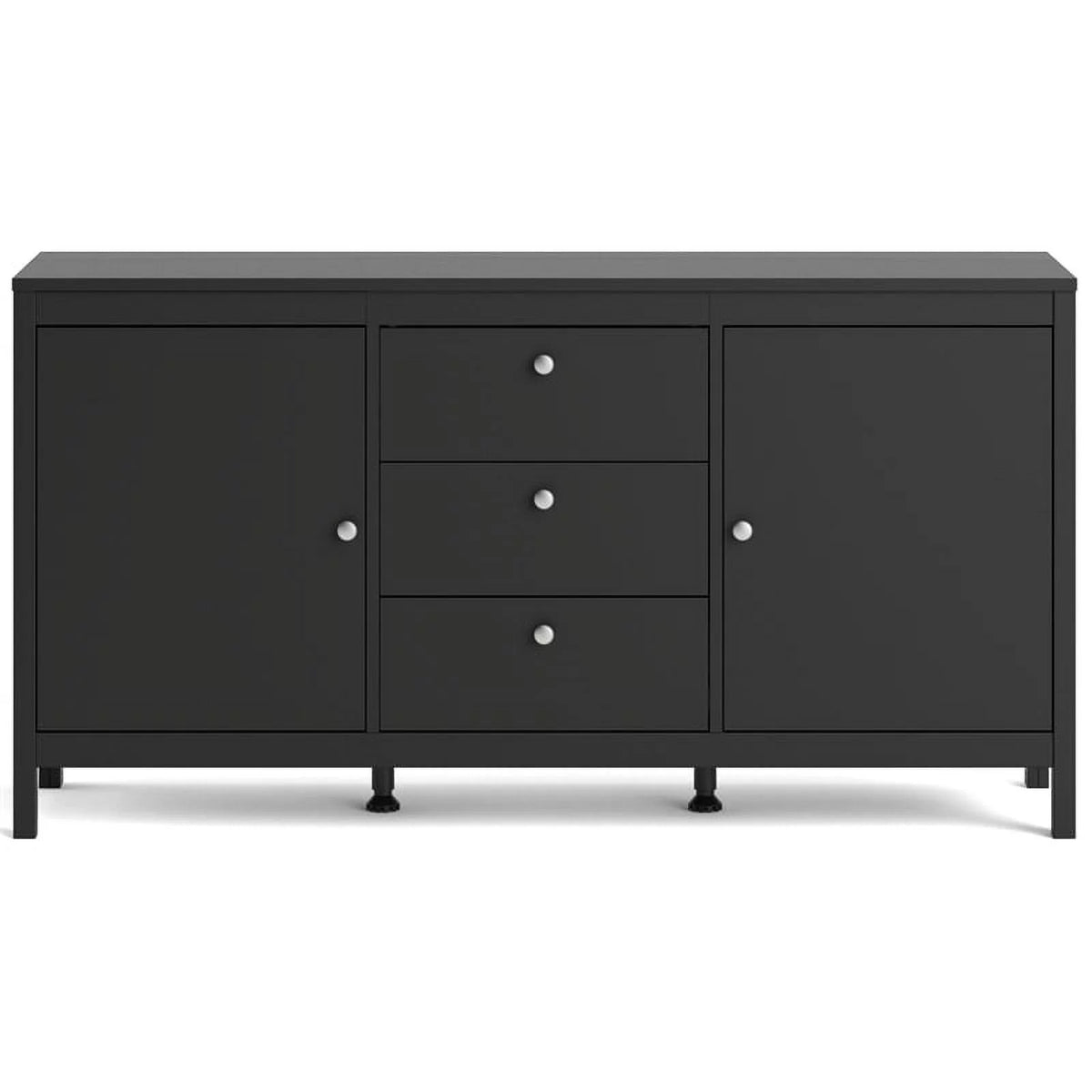 Black Matte 2 Door 3 Drawer Sideboard G87545