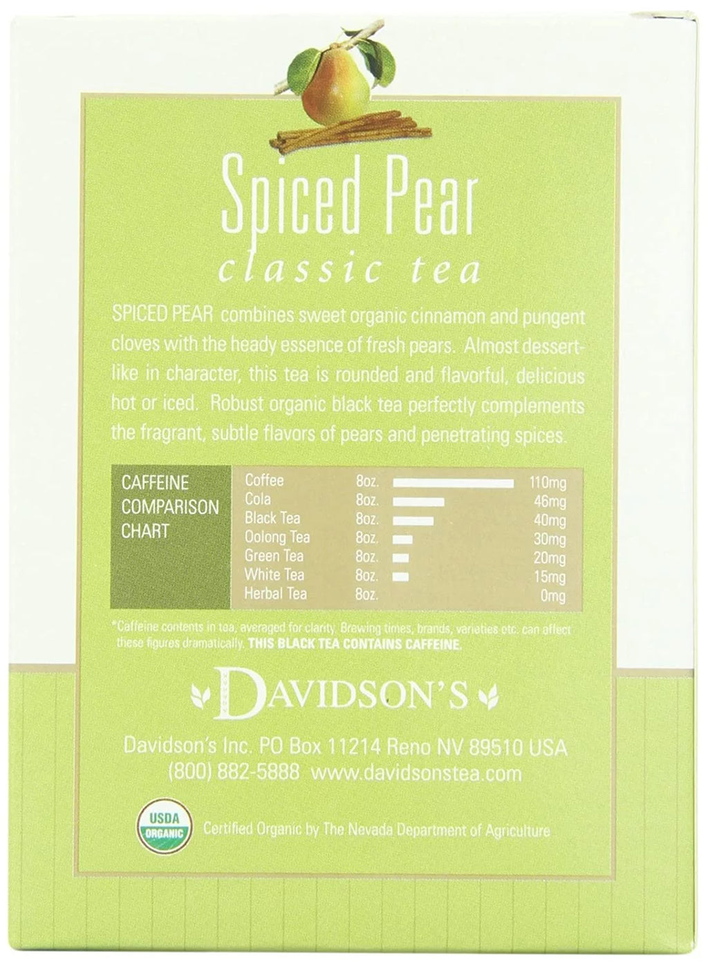Spiced Pear Tea Bags 8-Count Pack of 12 M4378